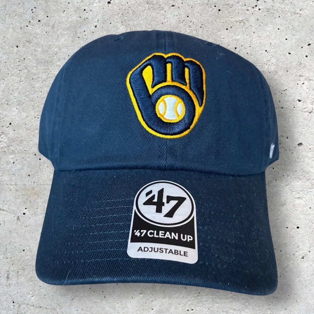 Milwaukee Brewers Navy 47 Brand Clean Up Dad Hat